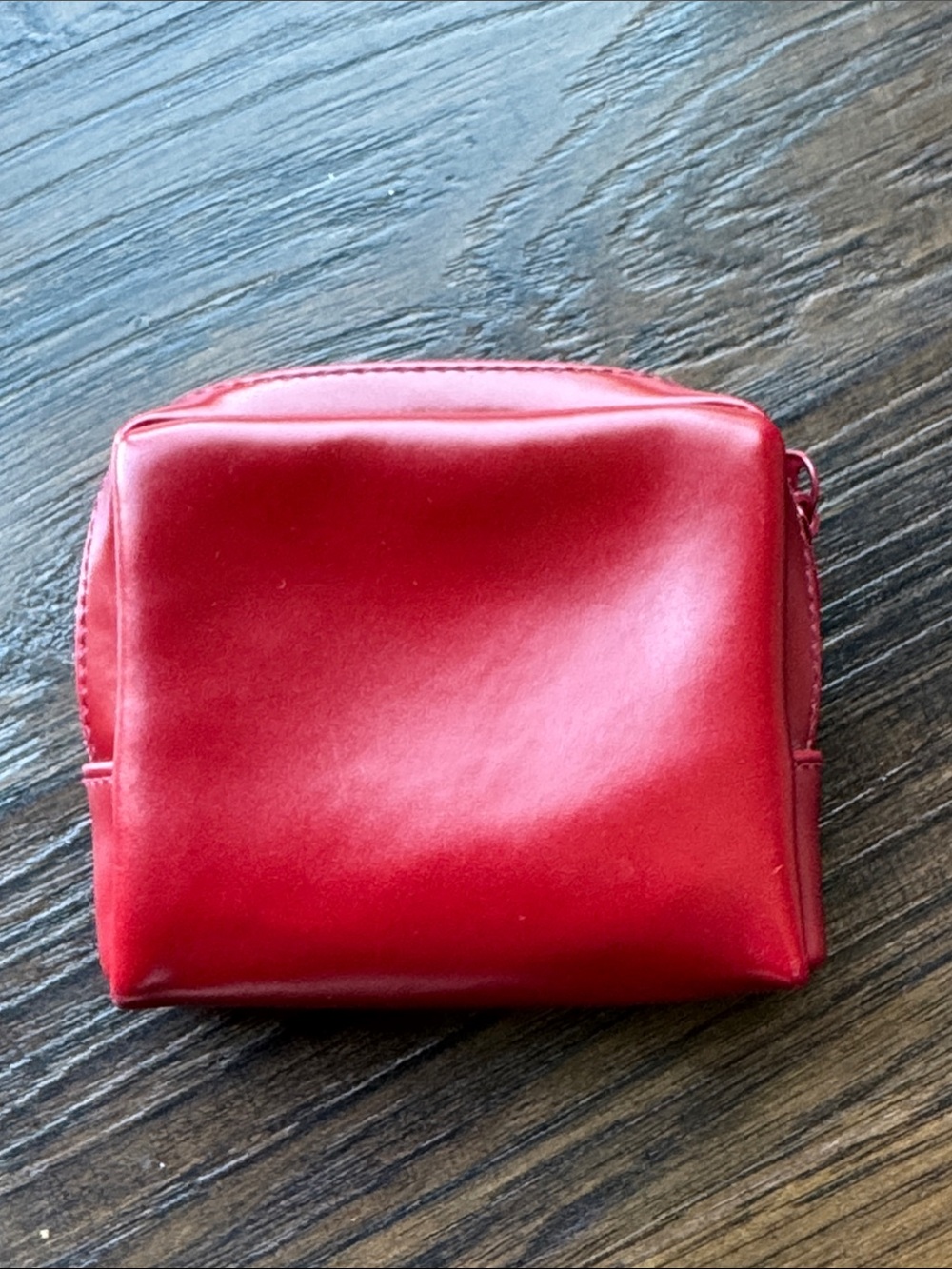 Estee Lauder Red Cosmetic Pouch - Smooth Leatherette Makeup Case